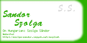 sandor szolga business card